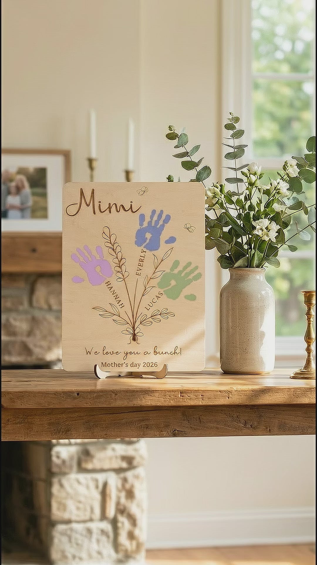 Wooden Mother's Day Handprint Gift Sign for First Mothers Day Gift D57