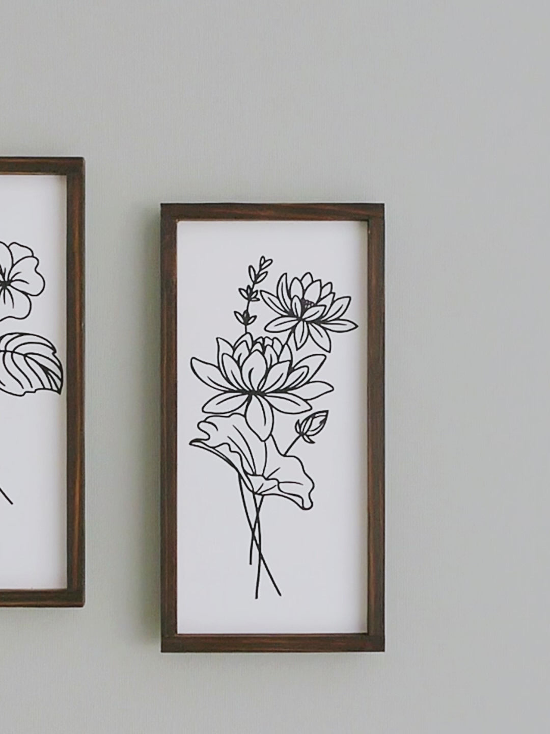 Wildflower Botanical Floral Wood Wall Hanging for Floral Wall Art and Botanical Wood Decor R26