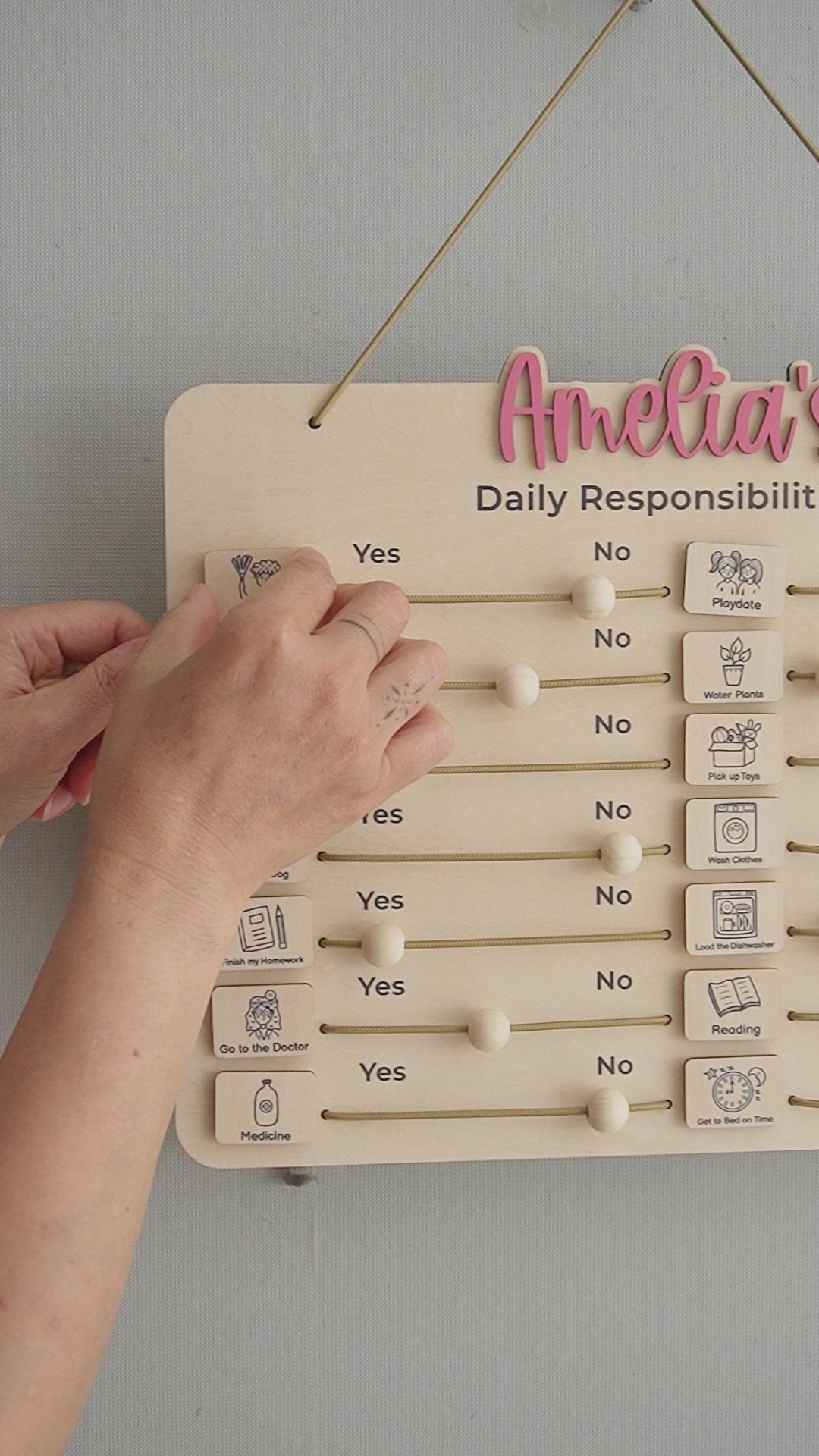 Wooden Chore Chart For Kids for Daily Chore Chart and Montessori Chore Chart Y96