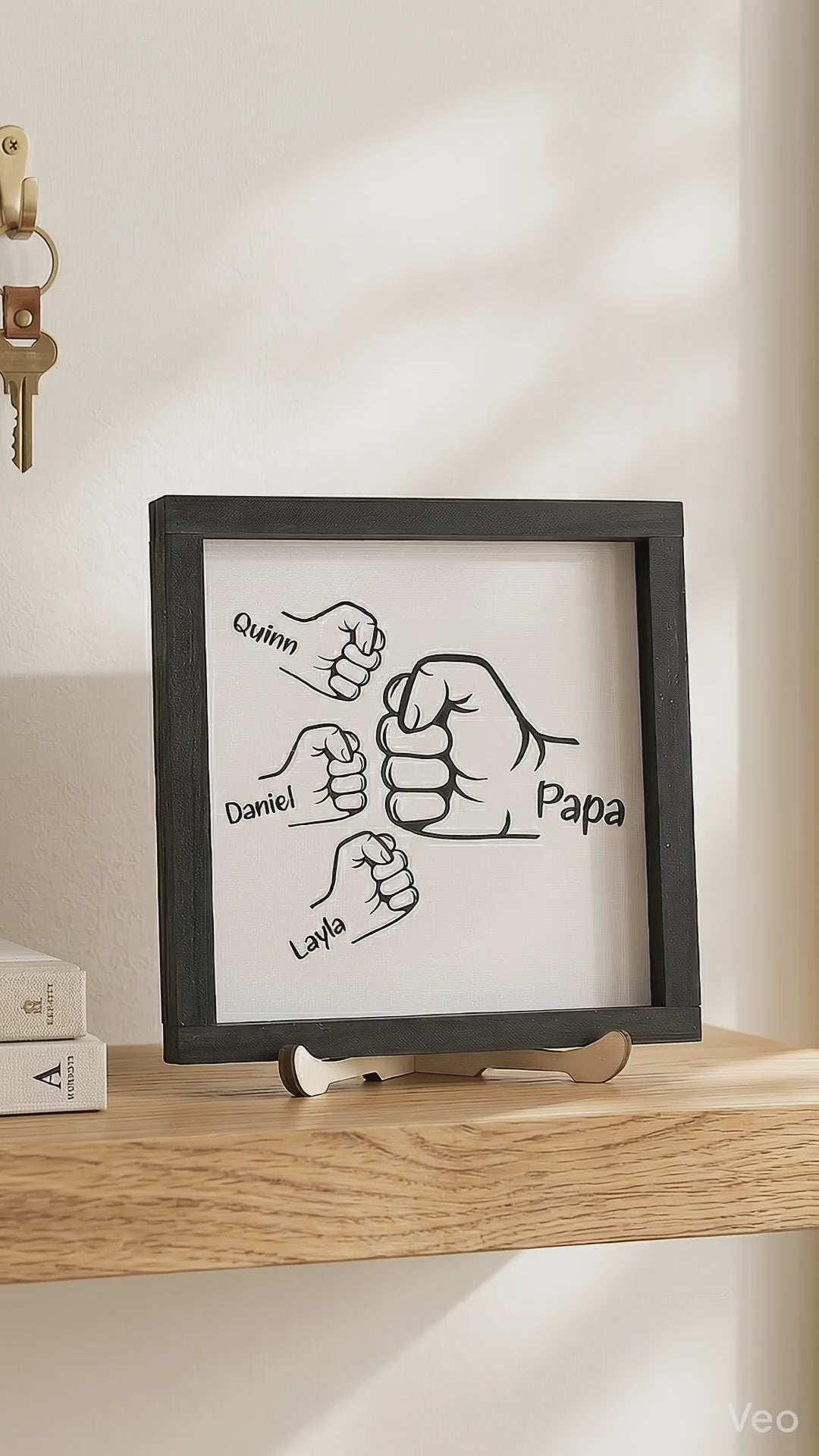 Personalized Dad Fist Bump Wood Sign for Dad Birthday Gift D75