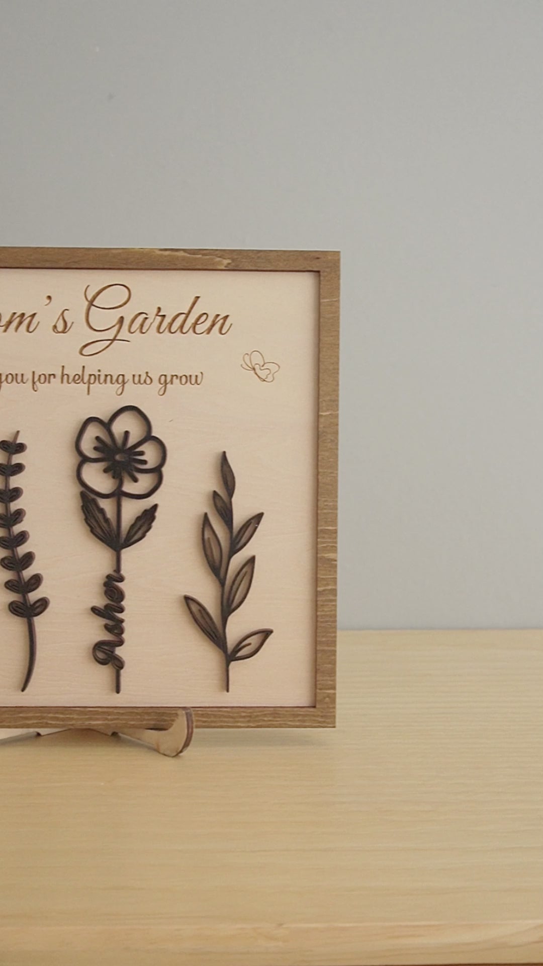 Personalized Wooden Family Flower Garden Sign for Custom Family Gift D59