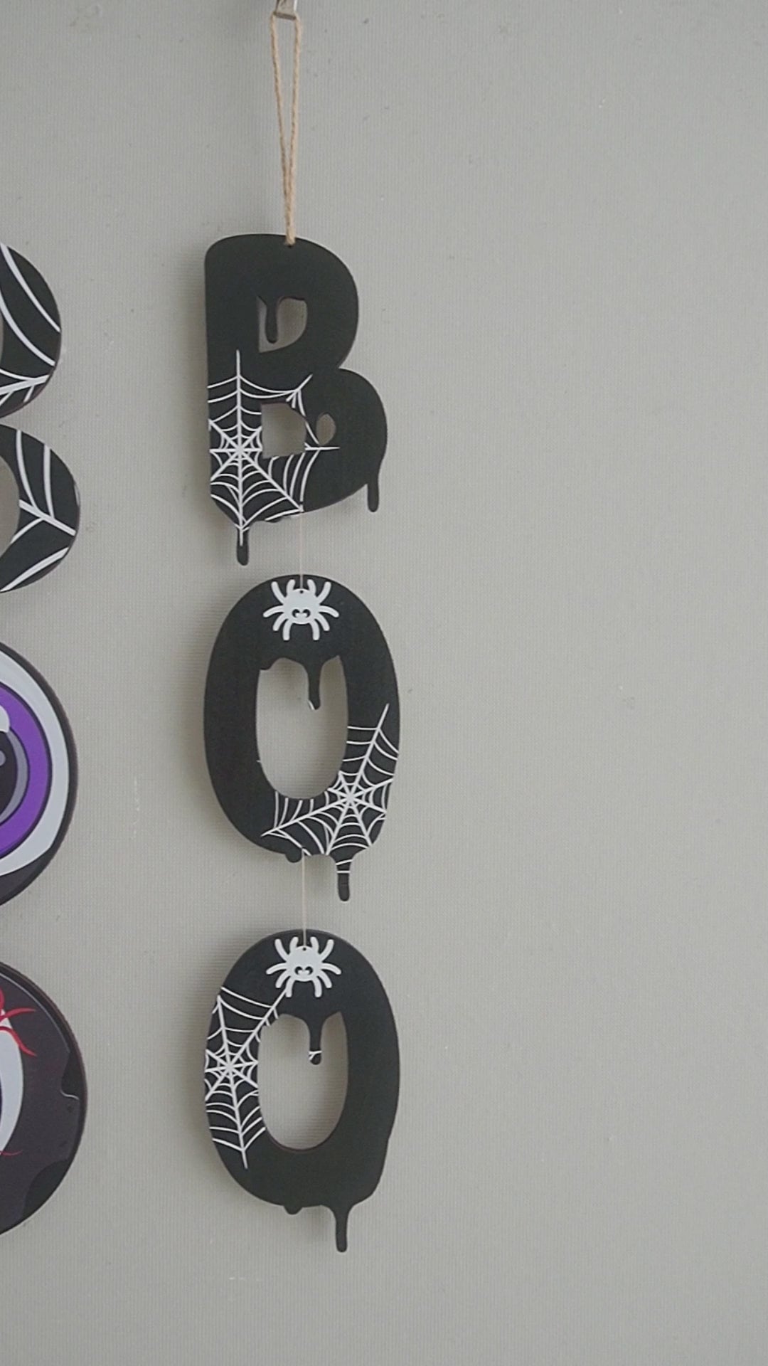 Wooden Boo Halloween Wall Hanging Wood for Boo Wall Decor D10