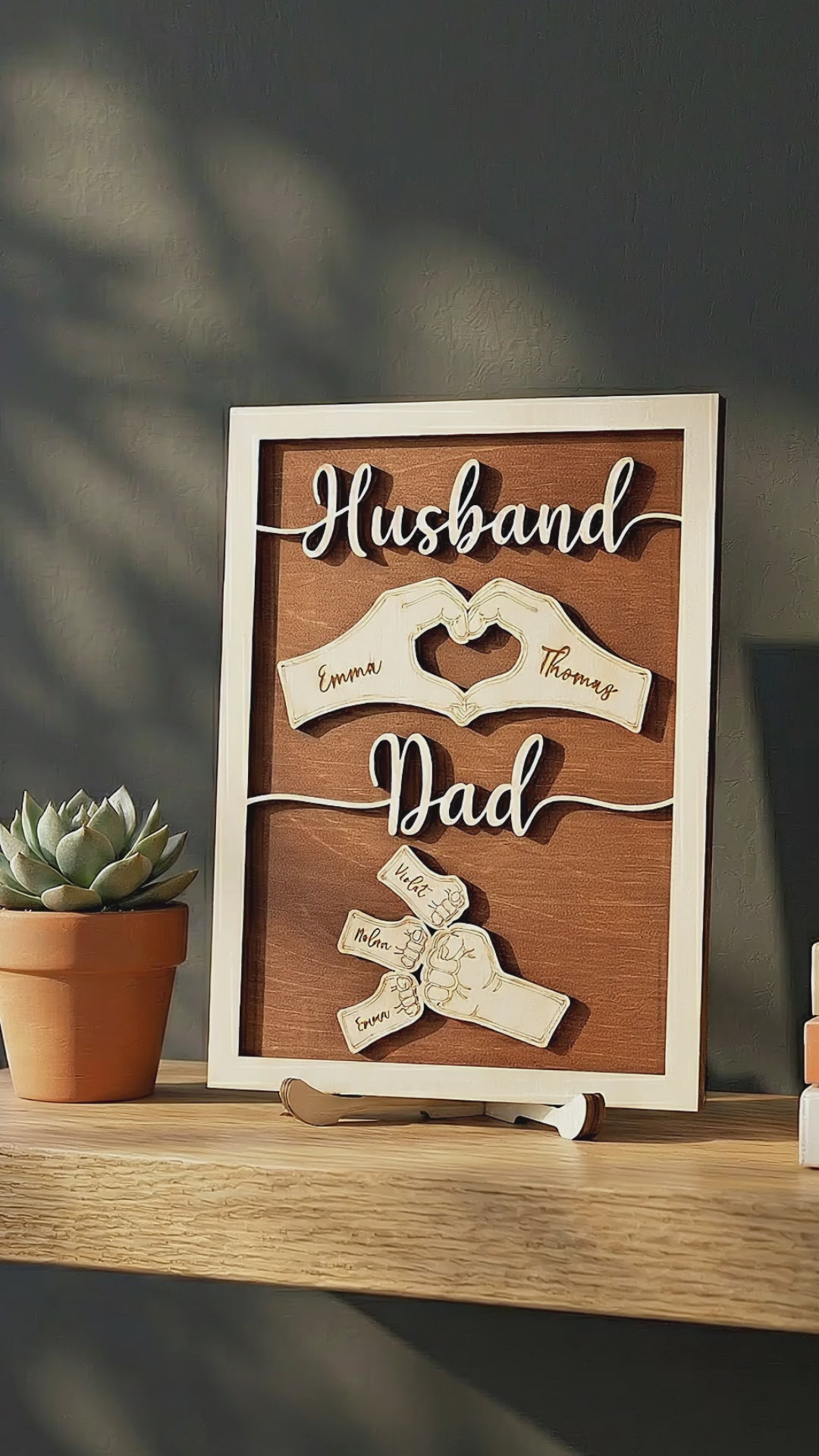 Personalized Husband Dad Wood Sign Fathers Day Present for Dad D69