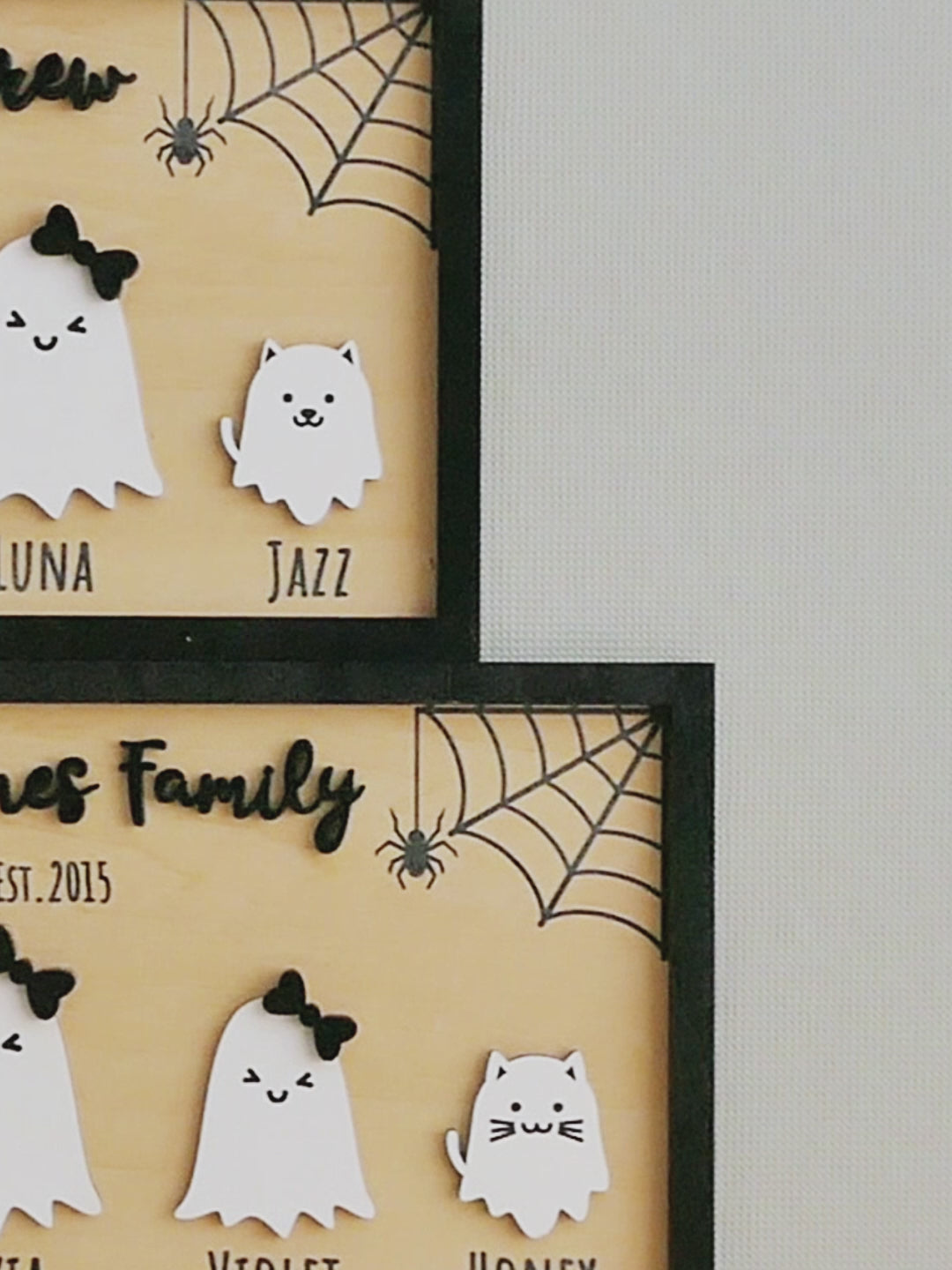 Halloween Ghost Family Wooden Sign for Table Decor R43