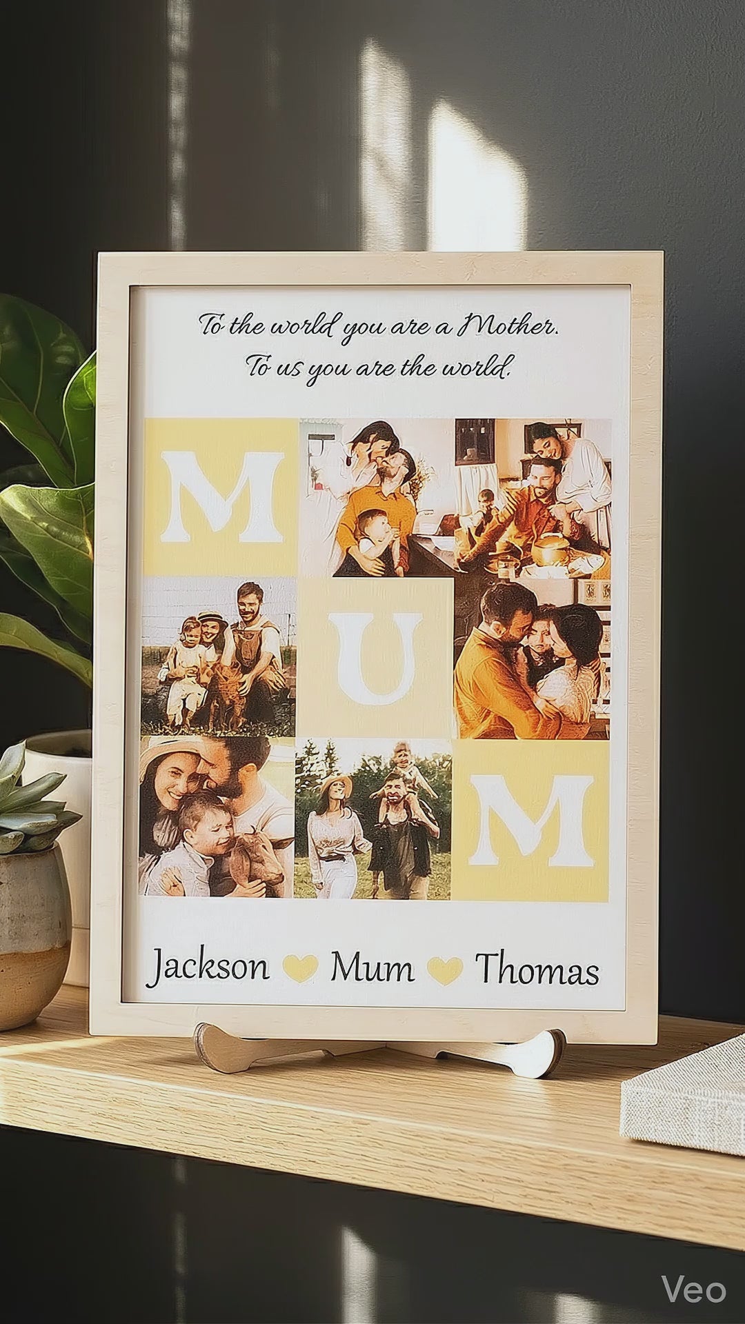 Personalized Mom Photo Collage Wood Sign Gift for Mom Decor D96