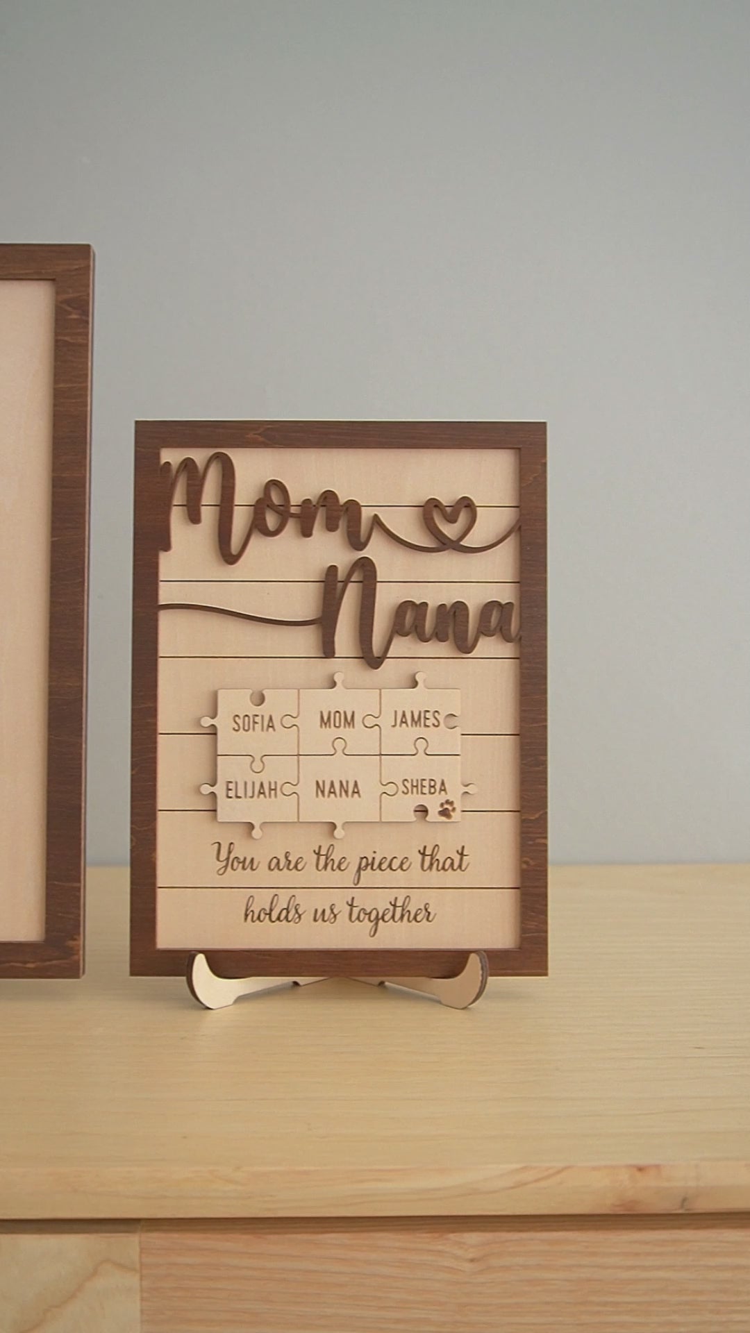 Personalized Wooden Puzzle Frame for Mom Mothers Day Gift and Table Decor Y35