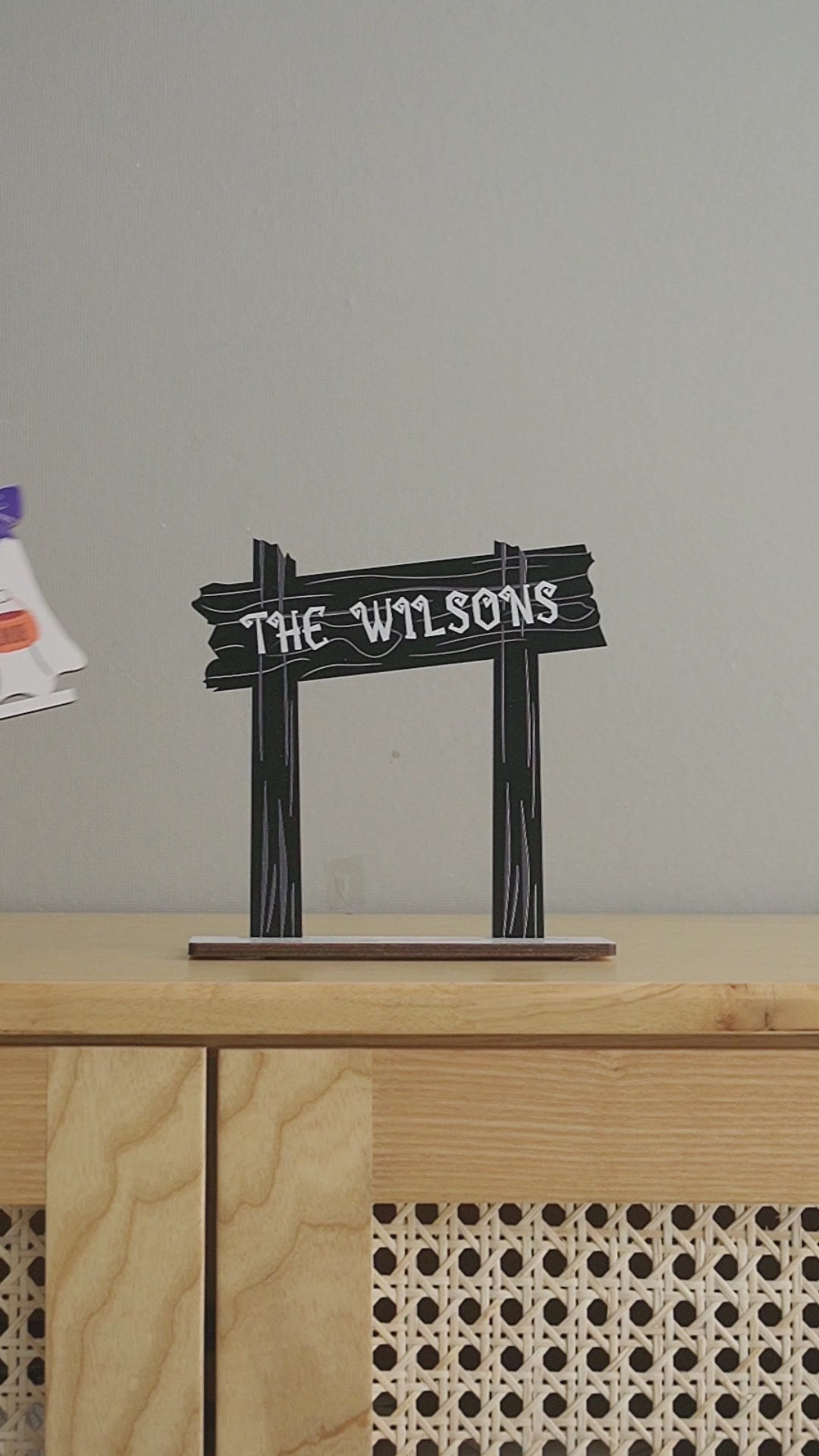 Personalized Wooden Halloween Boo Crew Sign Wood for Table D08