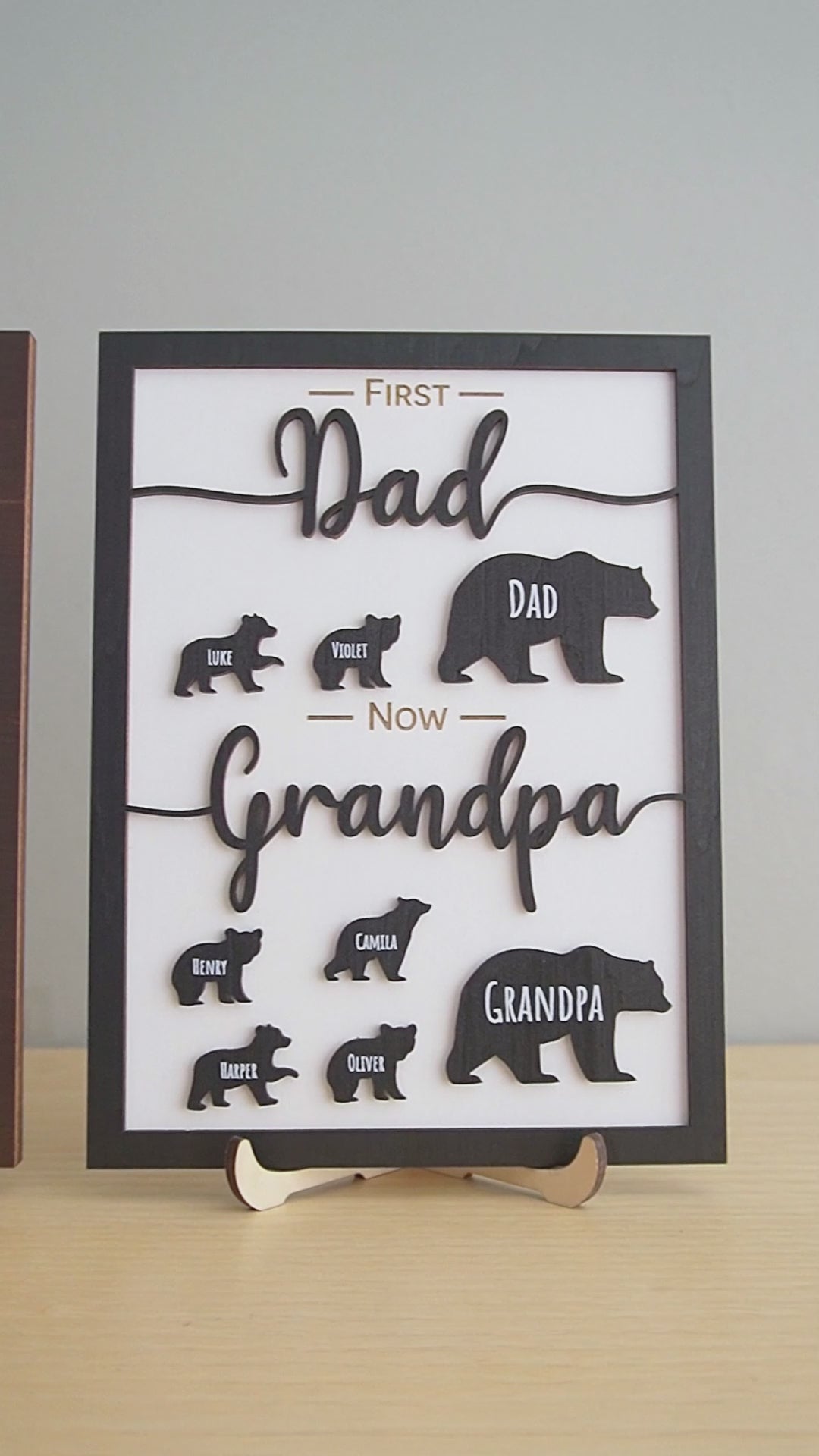 First Dad Now Grandpa Wooden Sign for Grandpa Gift Y81