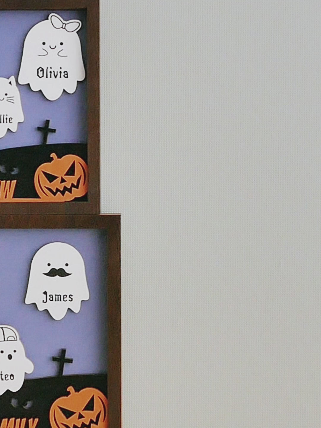 Personalized Halloween Ghost Family Sign Wood Decor R32