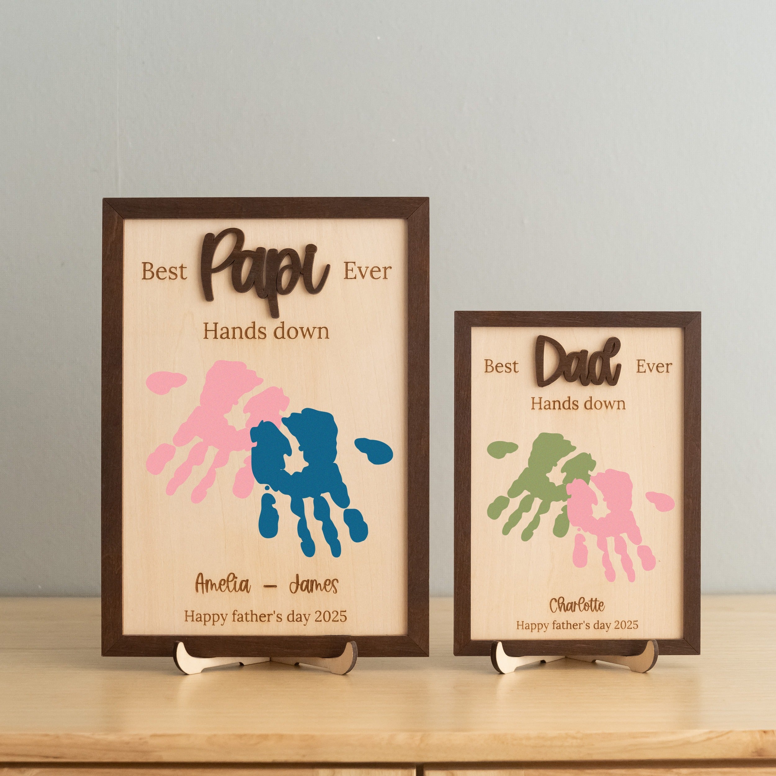 Best Dad Ever Handprint Art for Fathers Day Gift Y75