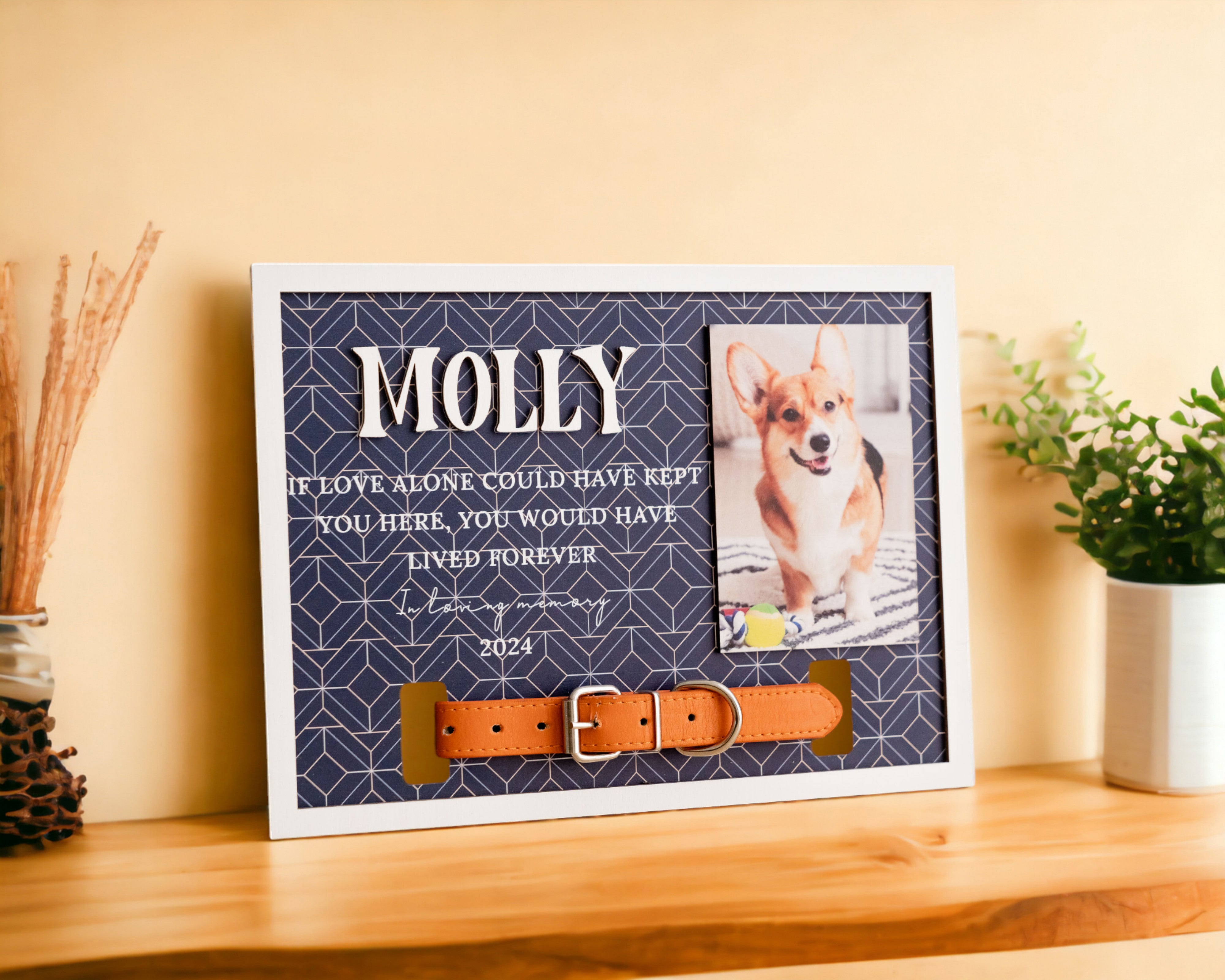 Boho Rustic Pet Memorial Photo Frame for Heartwarming Table Decor R04
